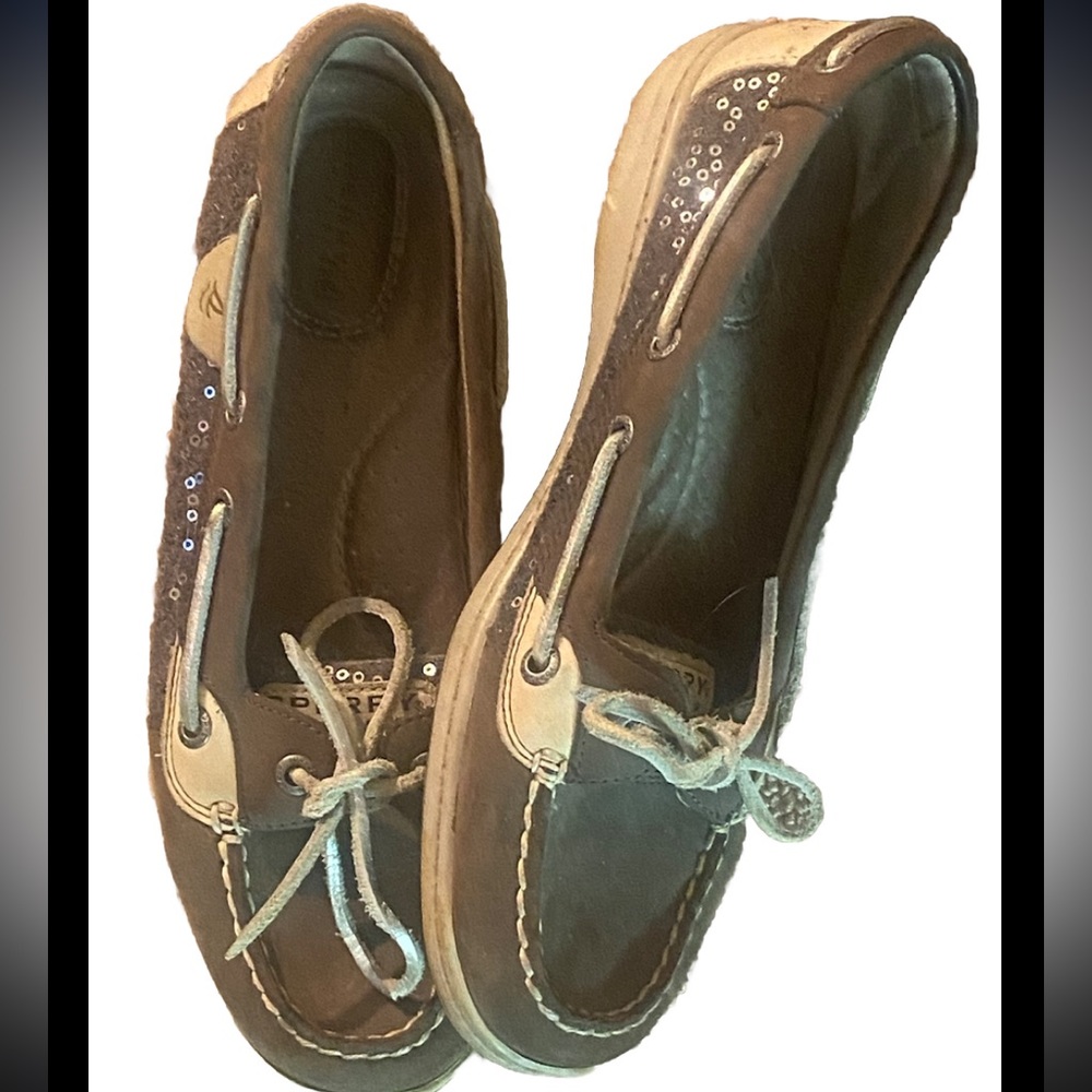 SPERRY Top Siders Brown with Sequin.